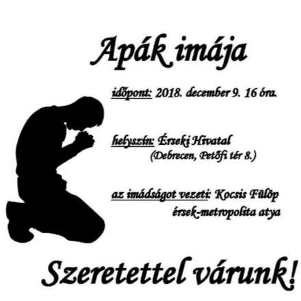 Az édesapákat várják közös imádkozásra az Érseki Hivatalba