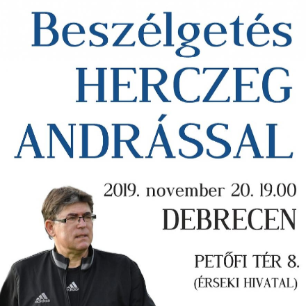 Herczeg Andrással a DVSC vezetőedzőjével lesz beszélgetés a Metropóliai Hivatalban